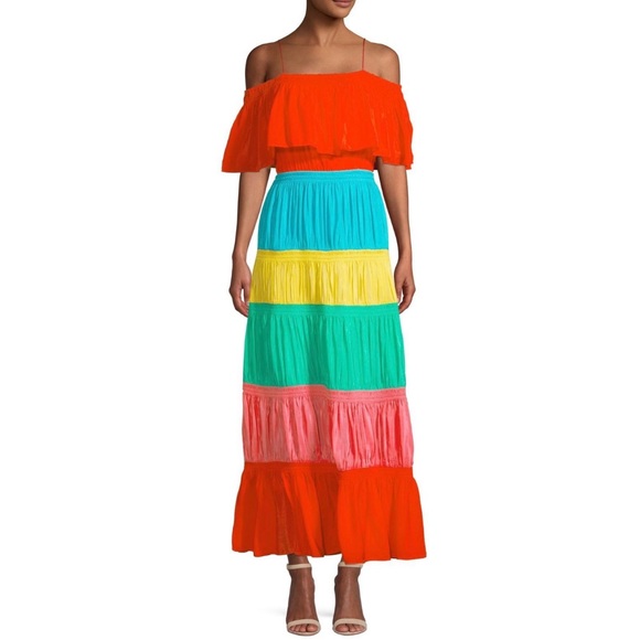 ALICE + OLIVIA off shoulder color block maxi dress - Picture 11 of 11